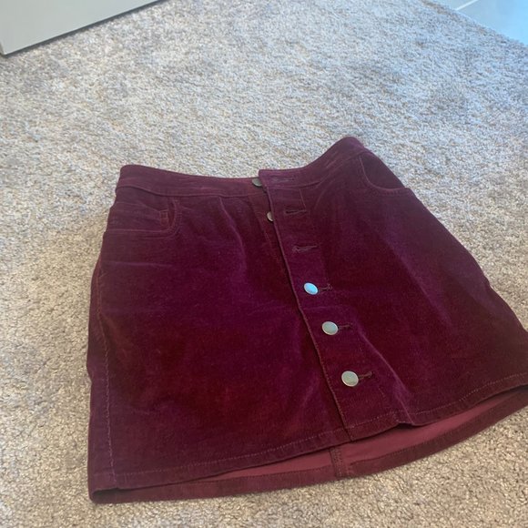 Express Dresses & Skirts - NWT Express Plum Corduroy Skirt